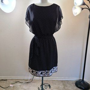 White House Black Market Sheer Polka Dot Dress